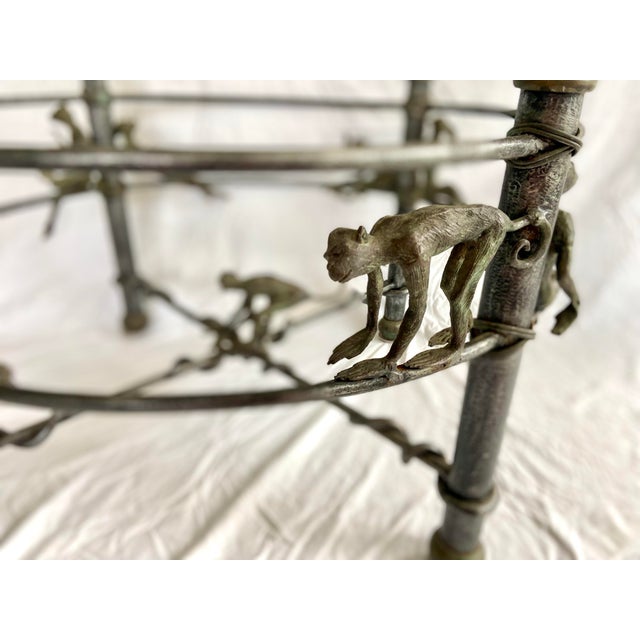 Chinoiserie Maitland-Smith “Monkeying Around” Cast Bronze Coffee Table For Sale - Image 3 of 7
