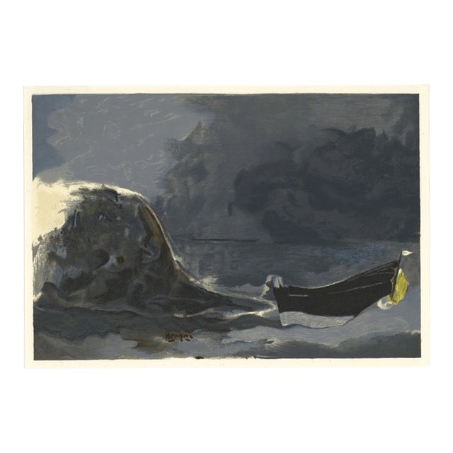 Braque Lithograph Marine Noire 1960 Varengeville For Sale