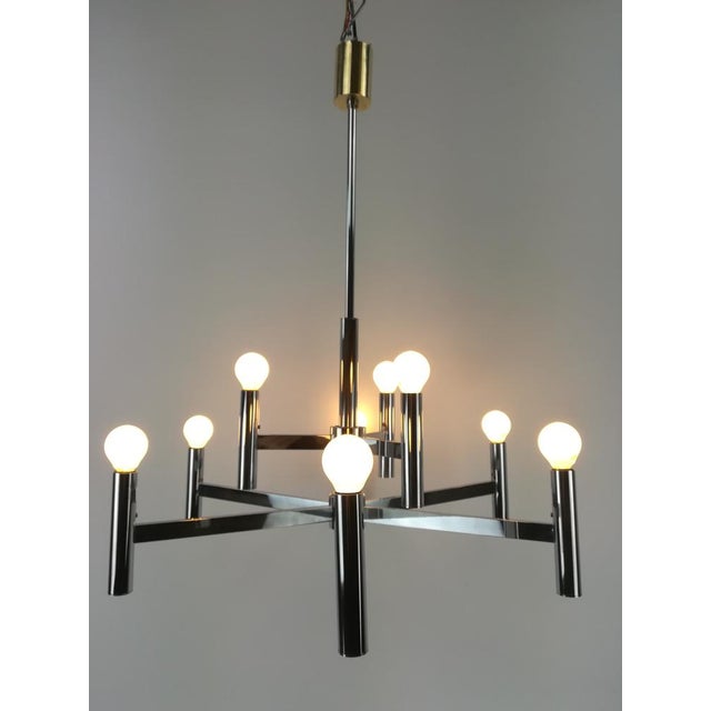 Large Chandelier in Chrome by Sciolari, Italy, 1960s For Sale - Image 6 of 8
