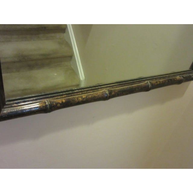 Mid-Century Modern 1970s Vintage Mid Century Faux Tortoise Shell Bamboo Mirror For Sale - Image 3 of 6