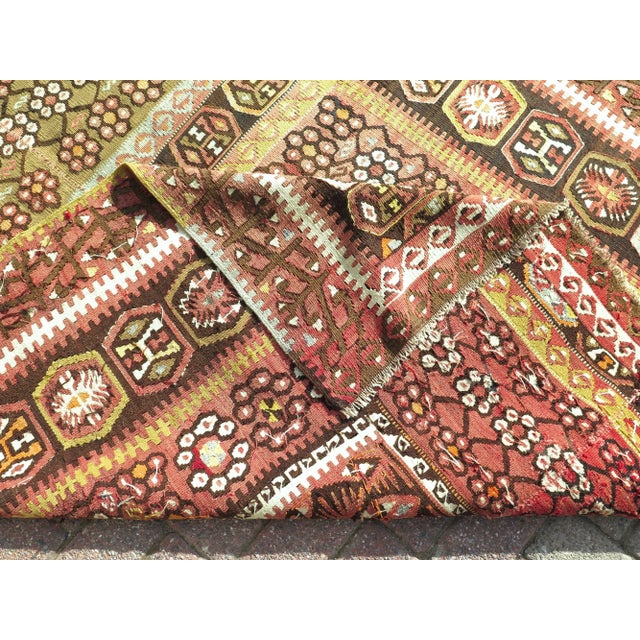 Mid Century Classical Vintage Turkish Boho Rug Kilim For Sale - Image 4 of 11