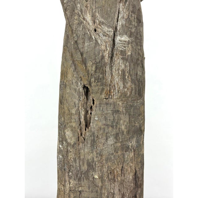 Antique 28-Inch Dayak Bornean Ironwood Hampatong Guardian Figure - Documented Collection Marks - Southeast Asian Tribal Art For Sale - Image 14 of 17