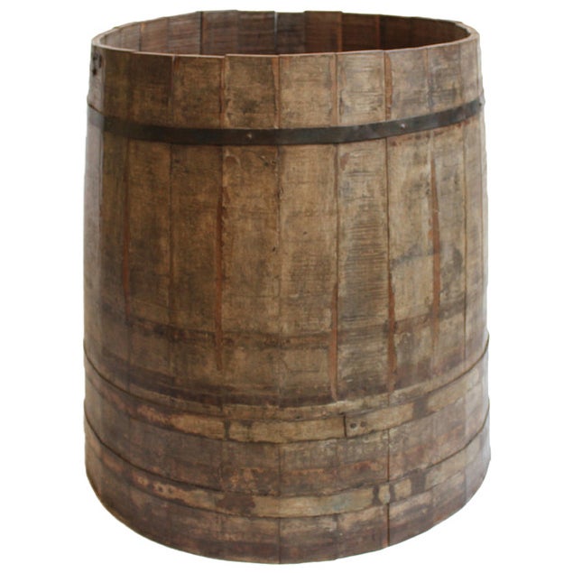 Old Indian Wood Barrel For Sale