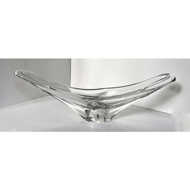 Daum, France Mid 20th Century Sculptural and Curvilinear Translucent Large 25" Wide Art Glass Bowl For Sale In Houston - Image 6 of 10