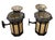 1990s Vintage Moroccan-Style Wrought Metal and Glass Wall Lanterns - a Pair For Sale - Image 5 of 12