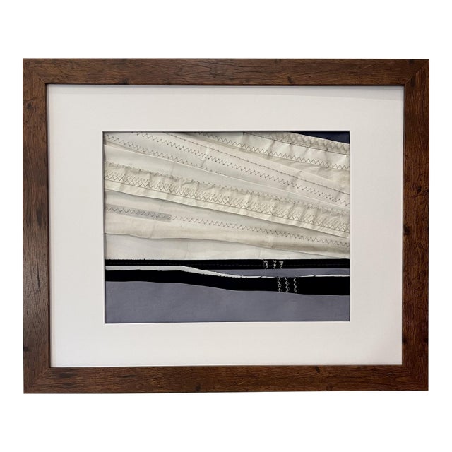 Contemporary Semi-Abstract​ Mixed Media Nautical Sailcloth Landscape​ - By JJ-Hogan | Open Wide My Heart, Framed For Sale