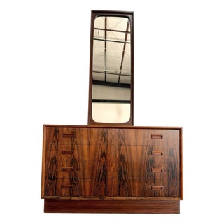 Mid Century Danish Rosewood Smallboy Dresser Chest of Drawers Attributed to Johannes Sorth For Sale