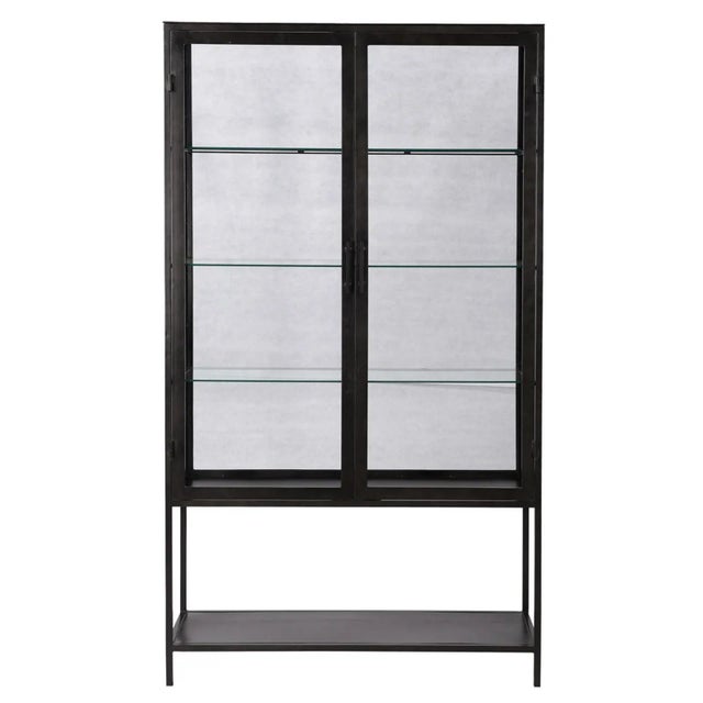 Black Iron & Glass Display Cabinet For Sale In Los Angeles - Image 6 of 7
