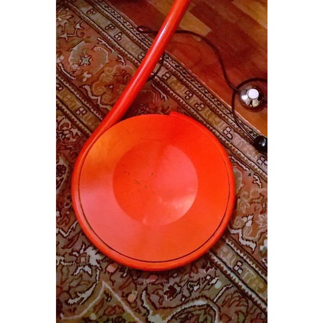 First edition,1965, of the Serpente "Snake" floor lamp in rare orange color. Can be rotated to any position thanks to the...