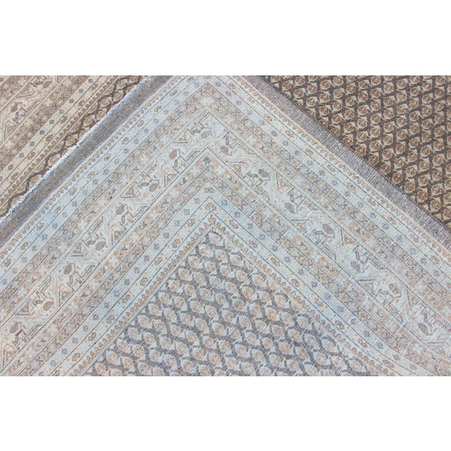 Antique Persian Tabriz Rug With Small-Scale All-Over Design and Gray Background 6'9 X 10'2 For Sale - Image 13 of 13