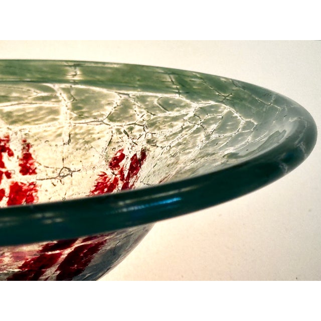 Art Deco Ikora Art Glass Bowl with Crackle Decoration by Karl Wiedemann for WMF, Germany, 1930s For Sale - Image 9 of 16