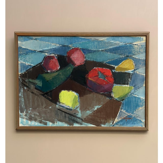 Gustaf Höglund, Still Life with Fruits, 1960s, Oil on Canvas, Framed For Sale - Image 8 of 16
