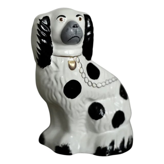 Vintage Staffordshire Ceramic Spaniel Mantle Dog Fireplace Figurine, England, 1950s For Sale