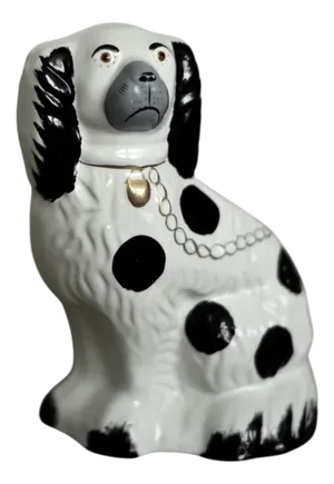 Vintage Staffordshire Ceramic Spaniel Mantle Dog Fireplace Figurine, England, 1950s