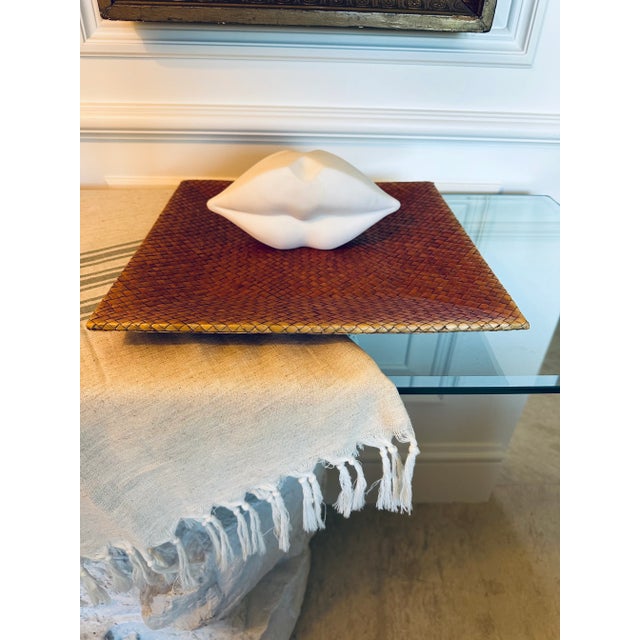 Vintage Woven Leather Tray For Sale - Image 12 of 16