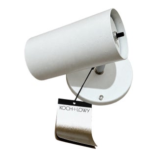 Vintage Mid-Century Modern Koch + Lowy White Metal Wall Sconce For Sale