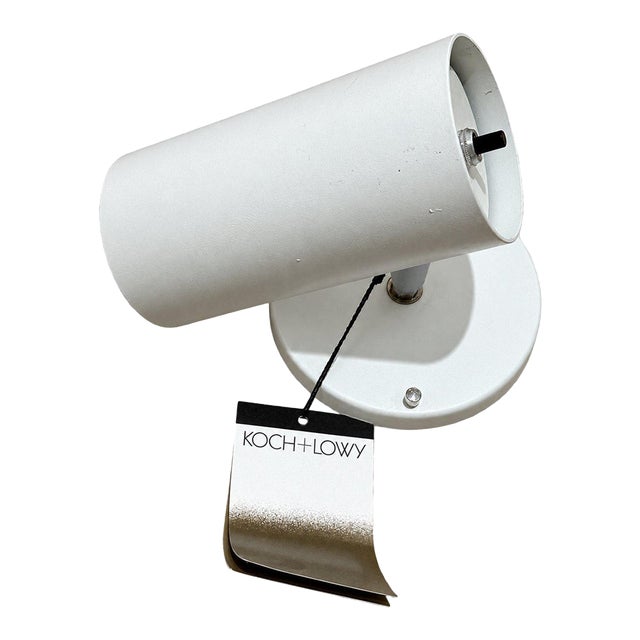 Vintage Mid-Century Modern Koch + Lowy White Metal Wall Sconce For Sale
