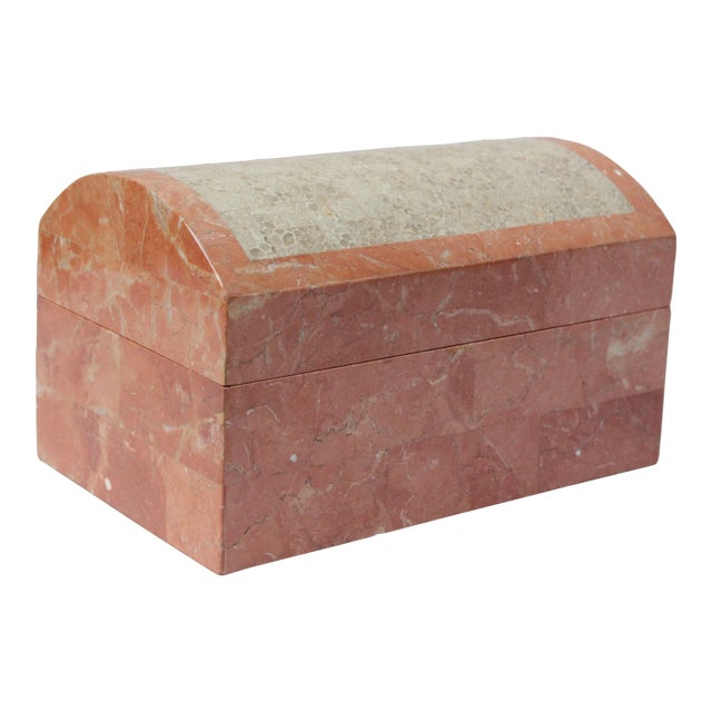 Vintage Tessellated Stone Jewelry Box by Maitland Smith For Sale