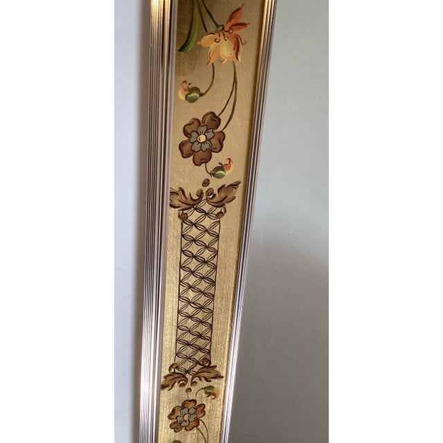 1970s A Hand Painted Eglomise Wall Mirror by Labarge For Sale - Image 5 of 8
