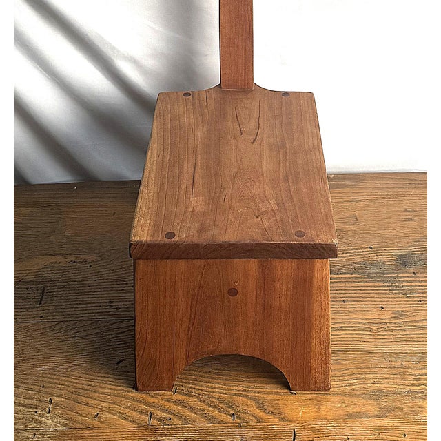 Masterfully handcrafted from solid cherry hardwood, this elegant tall-handle step stool exemplifies refined American...