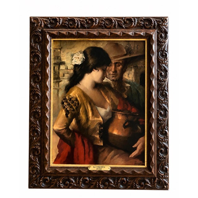 1960s 1960s Original José Puyet Painting in Original Frame For Sale - Image 5 of 8