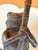 Amber Late 20th Century Maitland-Smith Figural Frog Umbrella Lamp-Stone Based-Mosaic Shade-Sculptural Lighting For Sale - Image 8 of 11