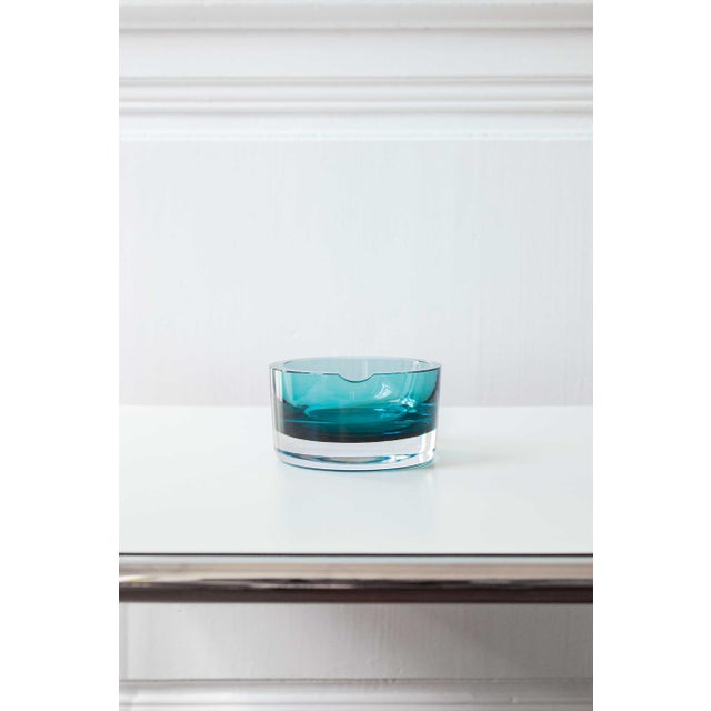 Murano Sommerso Blue Crystal Ashtray, 1970s For Sale - Image 11 of 11