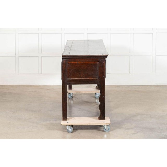 Large 19th Century English Georgian Oak Dresser Base, 1800 For Sale - Image 8 of 15