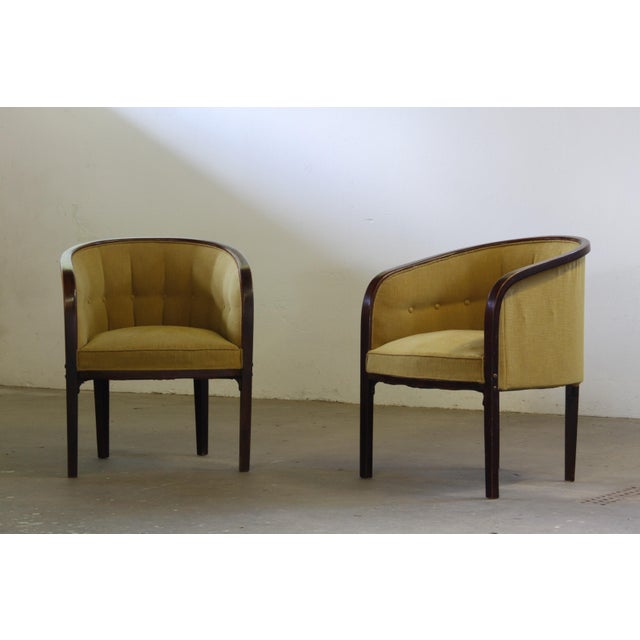 Two Elegant Josef Hoffmann Chairs made by Manufactor Jacob & Josef Kohn. Early 20th-Century Armchairs in Great Gatsby...