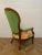 1900 - 1909 Early 1900s Victorian Wooden Armchair Upholstered in Vintage Colorful Groovy Print Fabric and Green Velvet For Sale - Image 5 of 12
