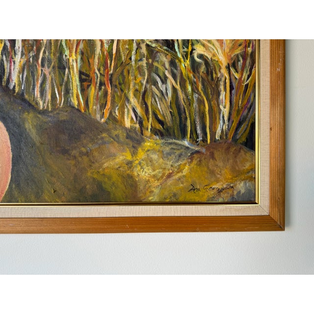 Wood 1990's Ana Gutierrez Impressionist Landscape Painting, Framed For Sale - Image 7 of 12