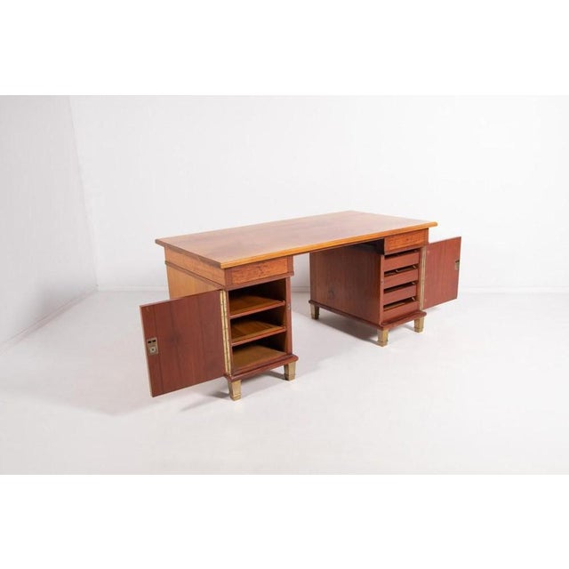 Monumental Danish Modern Executive Desk, 1950s For Sale - Image 3 of 18