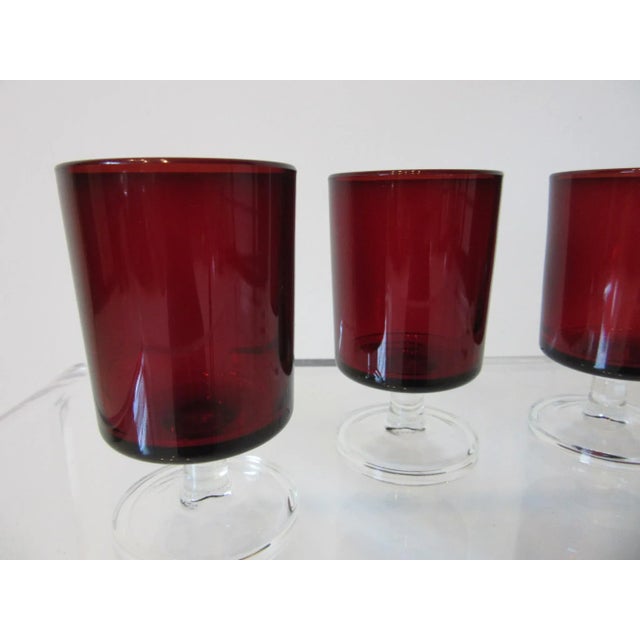 J G Durand French Ruby Cordial Glasses France For Sale In Cincinnati - Image 6 of 11