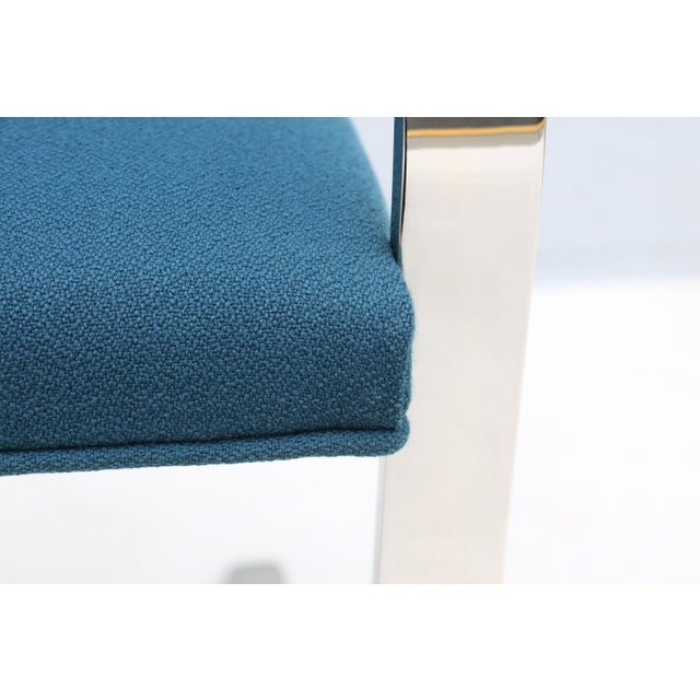Ludwig Mies Van Der Rohe Brno Flat Bar Chairs in Blue Fabric by Gordon, a Pair For Sale - Image 17 of 18