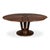 Contemporary Round Jupe Dining Table, Medium – Brown Oak with Stainless Steel Trim For Sale - Image 4 of 11