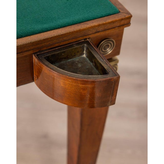 Vintage Game Table in Wood and Golden Brass Italian Design, 1940s For Sale - Image 12 of 13