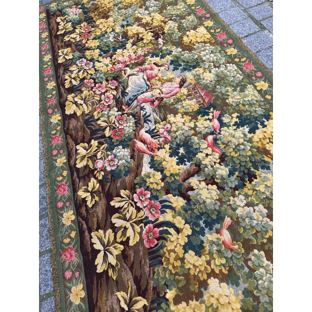French Aubusson Style Jacquard Tapestry, 1950s For Sale - Image 3 of 18