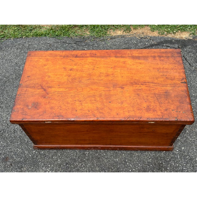 American Red Wash + Blue Chest For Sale - Image 3 of 13