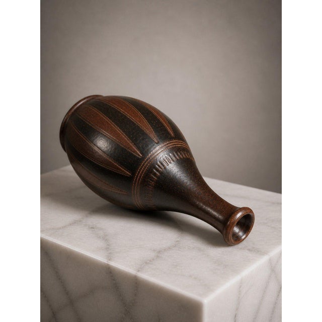 1950s Mid-Century Modern Swedish Wallåkra Stoneware Vase by Arthur Andersson, 1950s For Sale - Image 5 of 9