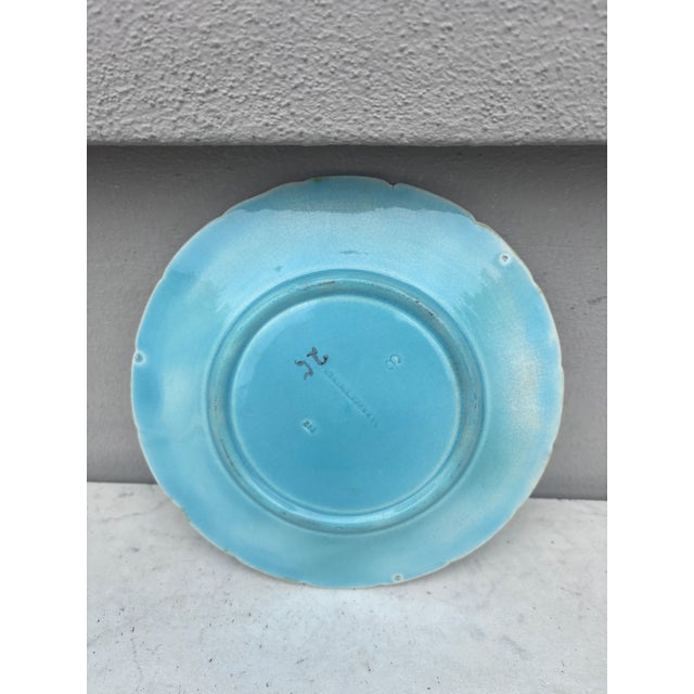 French Country Majolica Chesnut Leaf Plate Sarreguemines, Circa 1890 For Sale - Image 3 of 3