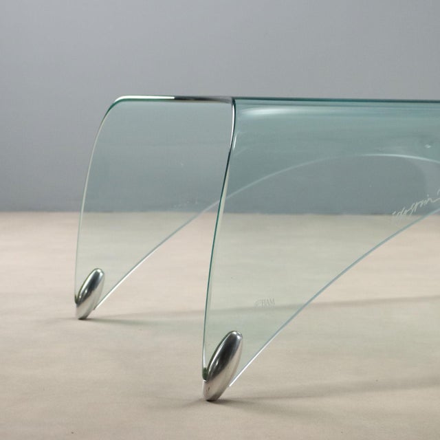 Vintage Coffee Table in Glass by Massimo Iosa Ghini for Fiam, Italy, 1980s For Sale - Image 4 of 9