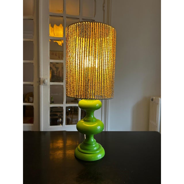 Mid-Century Modern Green Table Lamp, 1970s For Sale - Image 3 of 10