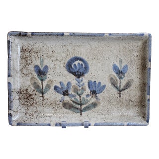 Mid-Century Modern French Ceramic Tray by Gustave Reynaud, 1960s For Sale