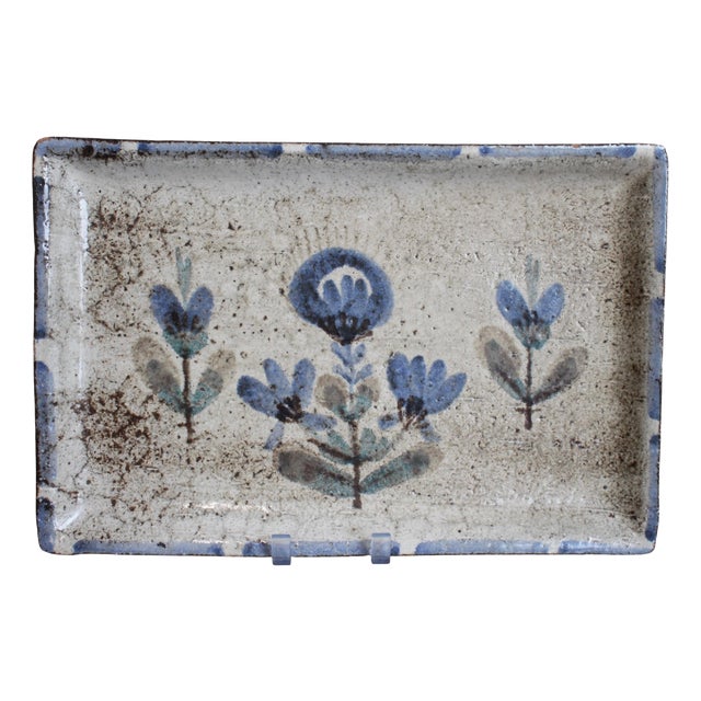 Mid-Century Modern French Ceramic Tray by Gustave Reynaud, 1960s For Sale