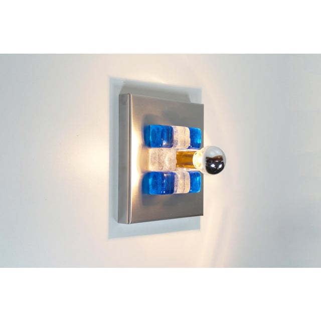 Metal Murano Glass Wall Lamps by Albano Poli for Poliarte, 1970s, Set of 2 For Sale - Image 7 of 10