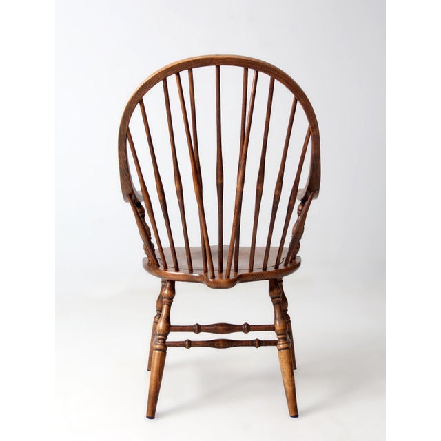 Wood Antique American Windsor Brace Back Armchair For Sale - Image 7 of 13