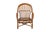 Brown Vintage Curved Rattan Armchair with Enveloping Backrest For Sale - Image 8 of 8