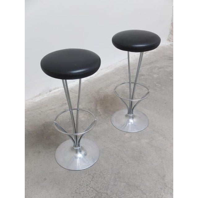Piet Hein Danish Modern Bar Stools by Piet Hein for Fritz Hansen, 1960s, Set of 2 For Sale - Image 4 of 13