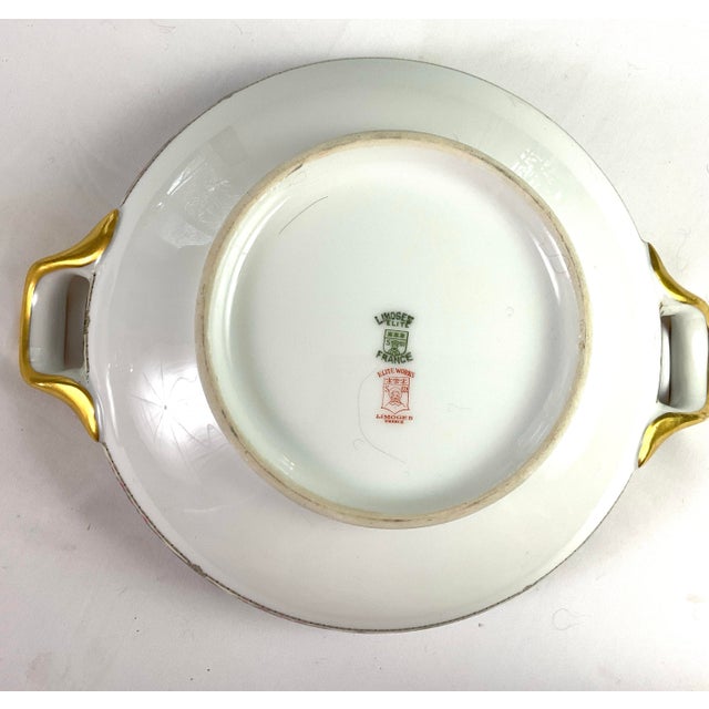 White Antique Limoges Elite-Porcelain Covered Serving Bowl For Sale - Image 8 of 9