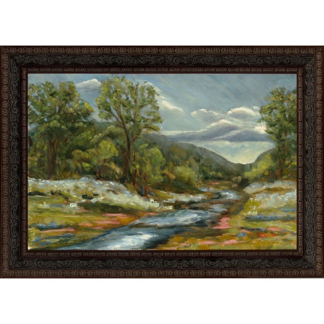 Wood Texas Landscape, Contemporary Nostalgic Impressionism, Texas Hill Country For Sale - Image 7 of 12